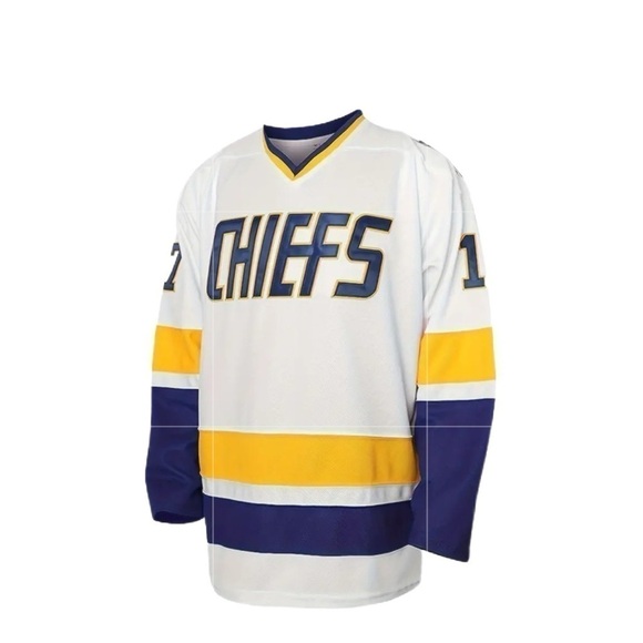 Men's Classic White #17 “Slap Shot” Inspired Hockey Jersey - Size XL - NWT - Picture 2 of 8